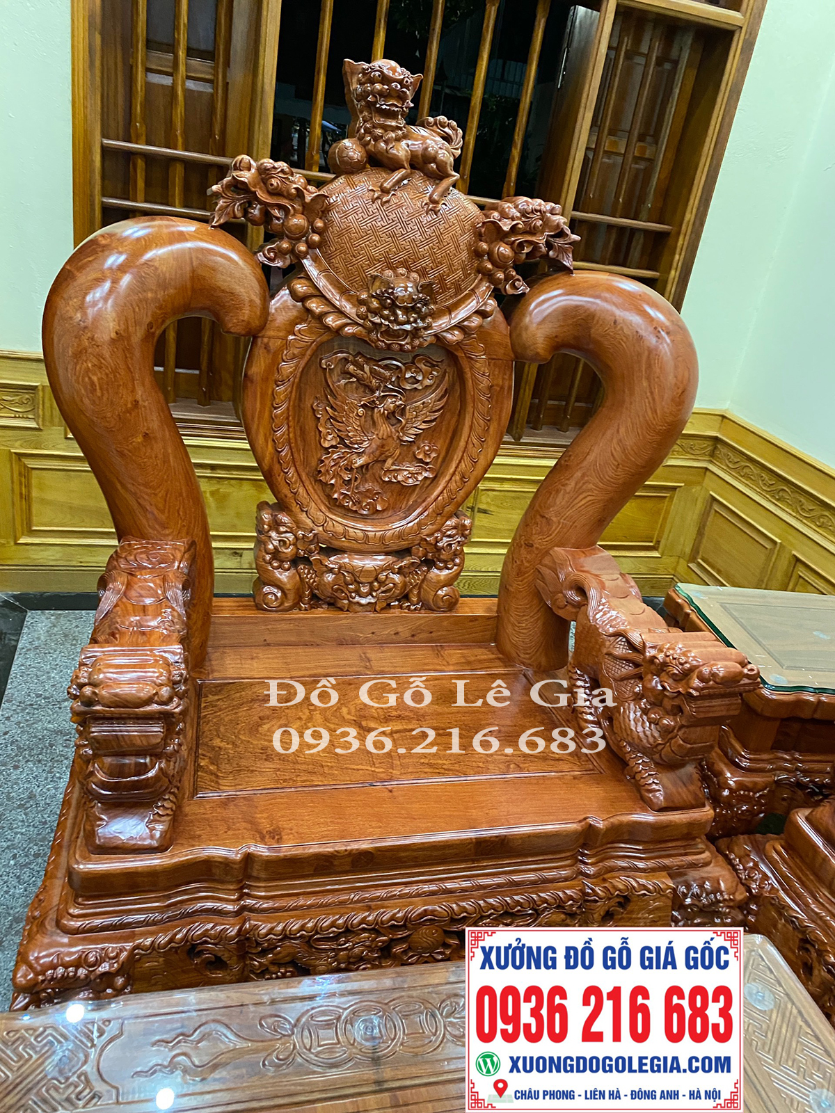 Bộ Minh Quốc Nghê Phượng cột 20 gỗ Hương ( A Phú - Quảng Ninh) Bộ Minh Quốc Nghê Phượng cột 20 gỗ Hương ( A Phú - Quảng Ninh) 11