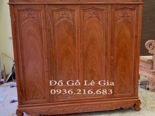 Tủ Áo 3 buồng 4 cánh gỗ Hương đá 8