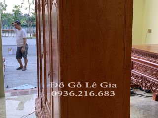 Tủ Áo 3 buồng 4 cánh gỗ Hương đá 13
