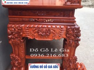 Sập Thờ Tứ Linh chân dày 22cm gỗ Hương đá 7