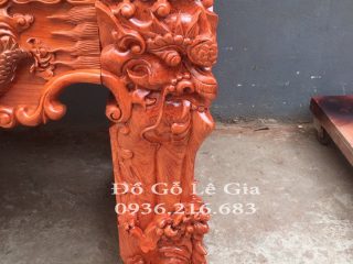 Sập Thờ Tứ Linh chân dày 22cm gỗ Hương đá 9