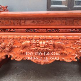 Sập Thờ Tứ Linh chân dày 22cm gỗ Hương đá 15