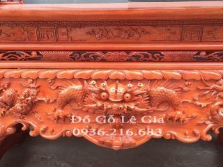 Sập Thờ Tứ Linh chân dày 22cm gỗ Hương đá 6
