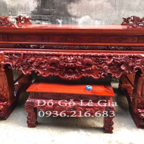 Sập Thờ Tứ Linh + bàn cơm gỗ Gụ Lào 4