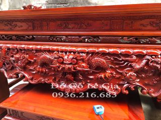 Sập Thờ Tứ Linh + bàn cơm gỗ Gụ Lào 3