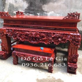 Sập Thờ Tứ Linh + bàn cơm gỗ Gụ Lào 9