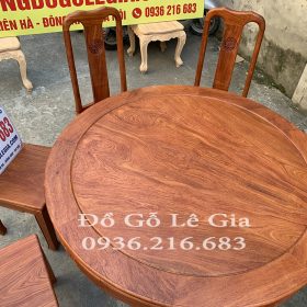 Bàn ăn chữ Thọ 8 ghế 1 bàn Tròn gỗ Hương 13