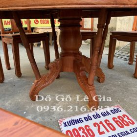 Bàn ăn chữ Thọ 8 ghế 1 bàn Tròn gỗ Hương 15