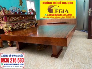Sập chiếu ngựa Nguyên Khối xẻ từ cây gỗ Gõ đỏ 5