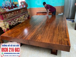 Sập chiếu ngựa Nguyên Khối xẻ từ cây gỗ Gõ đỏ 4