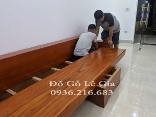 Bộ SoFa Góc Chữ L gỗ Gõ đỏ ( A Chương - Mỹ Đức) 7