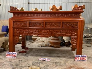 Án gian thờ chân dày 12 gỗ Gụ 6