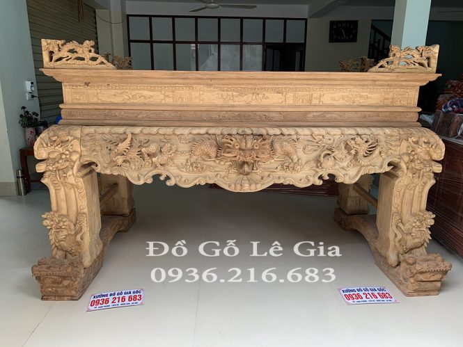 Sập Thờ Tứ Linh gỗ Gụ 1