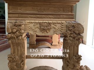 Sập Thờ Tứ Linh gỗ Gụ 5