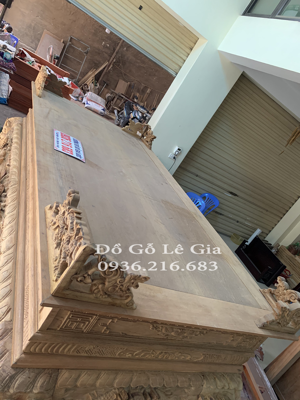 Sập Thờ Tứ Linh gỗ Gụ 12