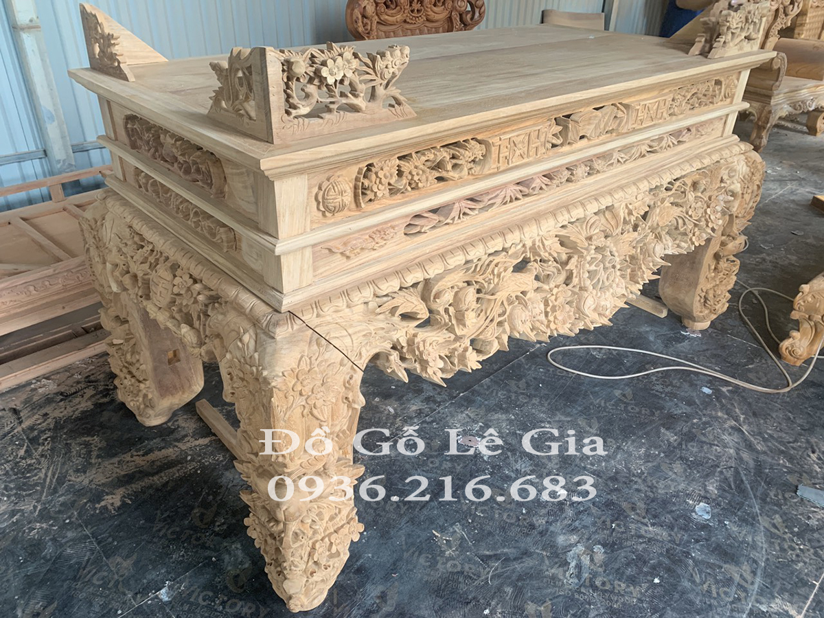 Sập Thờ Mai Điểu Gỗ Gõ đỏ đục thủ công 100% 12