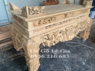 Sập Thờ Mai Điểu Gỗ Gõ đỏ đục thủ công 100% 5