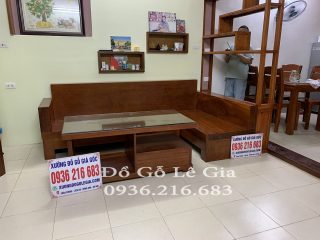 Bộ SoFa góc chữ L gỗ Gõ đỏ ( A Duy - Hà Nội) 7