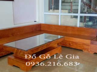 Bộ SoFa góc chữ L gỗ Hương đá ( Chị Thủy - Ba Vì) 4