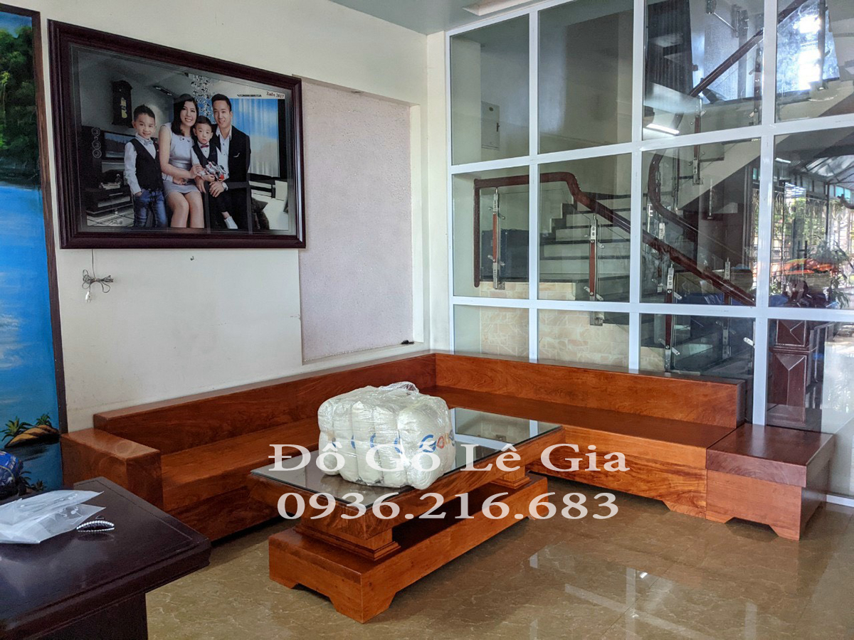 Bộ SoFa góc chữ L gỗ Hương đá ( Chị Thủy - Ba Vì) Bộ SoFa góc chữ L gỗ Hương đá ( Chị Thủy - Ba Vì) 8