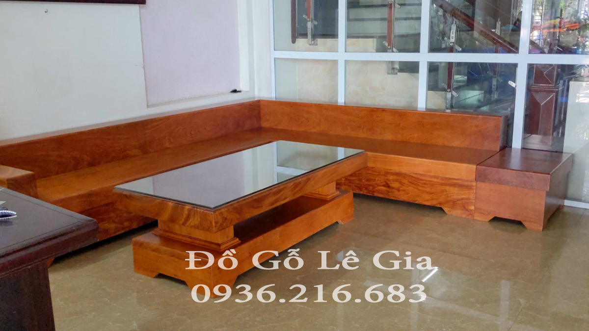 Bộ SoFa góc chữ L gỗ Hương đá ( Chị Thủy - Ba Vì) Bộ SoFa góc chữ L gỗ Hương đá ( Chị Thủy - Ba Vì) 7