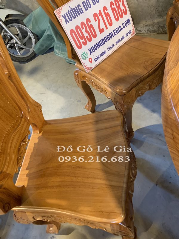 Bàn Tròn Khủng rộng 140cm nguyên tấm gỗ Gõ đỏ 16