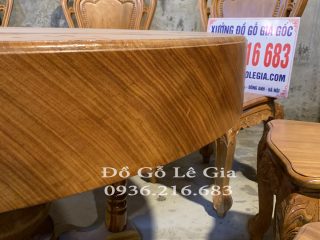Bàn Tròn Khủng rộng 140cm nguyên tấm gỗ Gõ đỏ 7