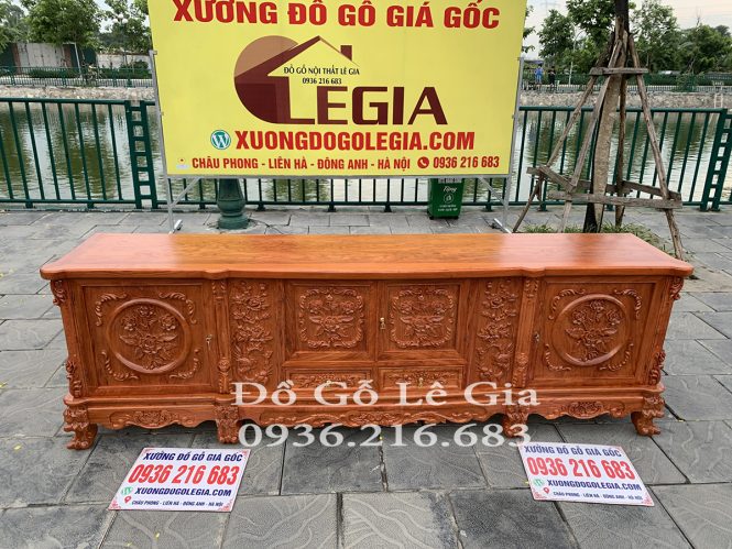 Kệ Louis Hoa Hồng gỗ Hương hàng dày dài 260*50*81 1