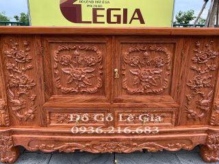 Kệ Louis Hoa Hồng gỗ Hương hàng dày dài 260*50*81 Kệ Louis Hoa Hồng gỗ Hương hàng dày dài 260*50*81 7