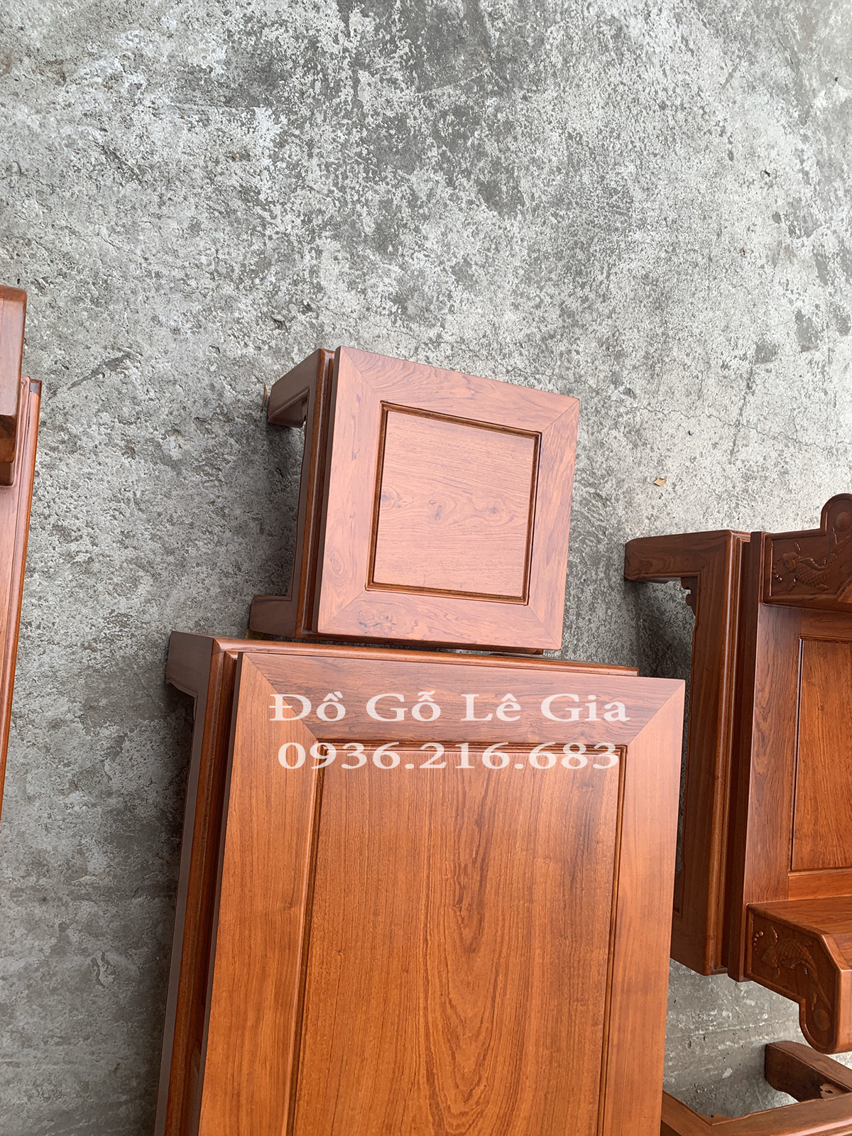 Bộ Âu Á Chương Cuốn Thư Vách đục tứ quý gỗ Hương 12