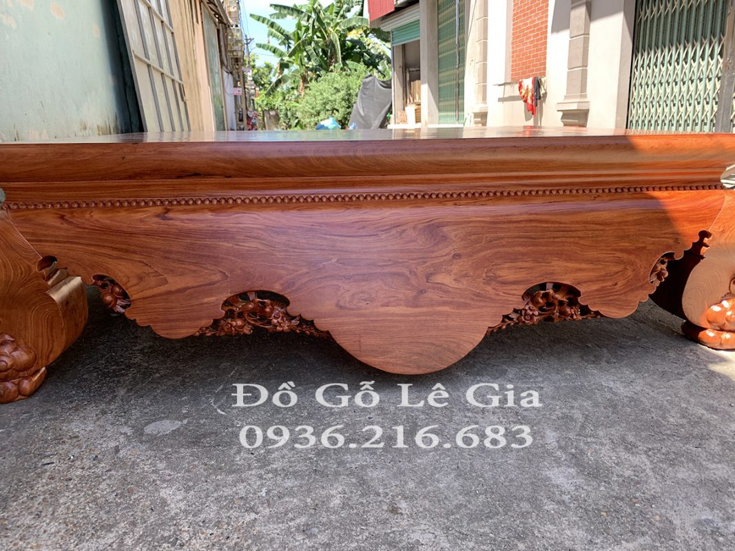 Sập Chân Quỳ Gỗ Hương Đá Kích Thước 160*200 11