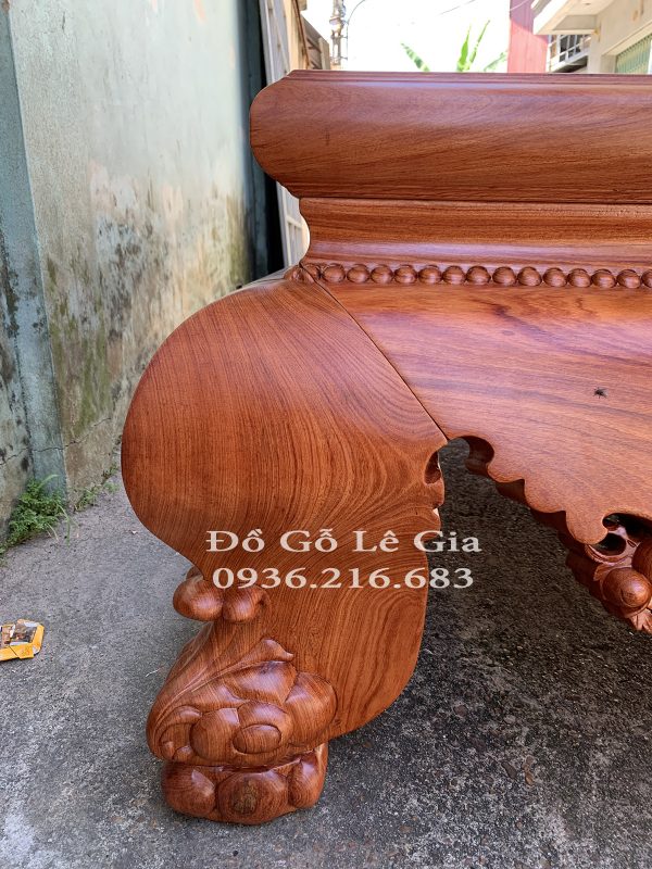 Sập Chân Quỳ Gỗ Hương Đá Kích Thước 160*200 14