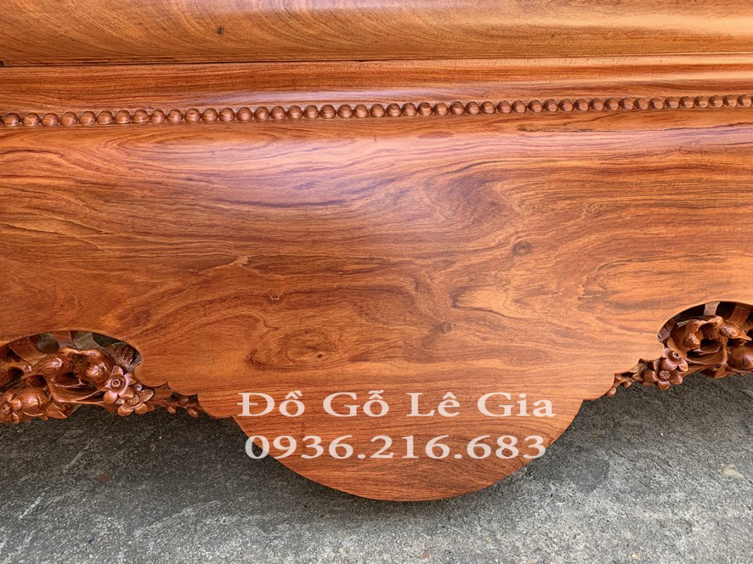 Sập Chân Quỳ Gỗ Hương Đá Kích Thước 160*200 12