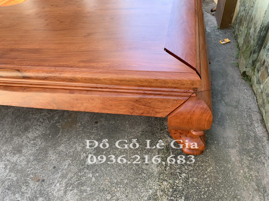 Sập Chân Quỳ Gỗ Hương Đá Kích Thước 160*200 16