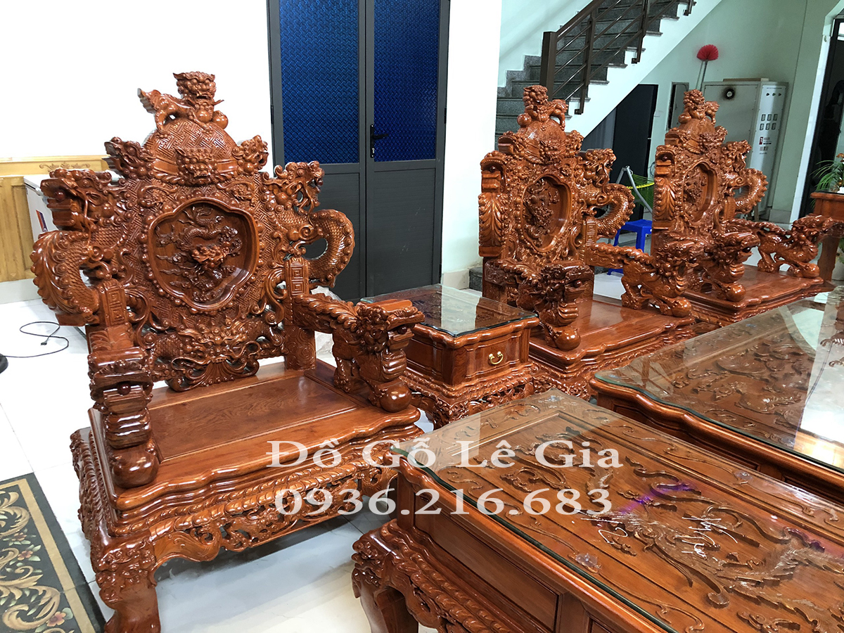 Bộ Rồng Đỉnh vip 12 món gỗ Hương đá ( A Hà - Vĩnh Phúc) 16