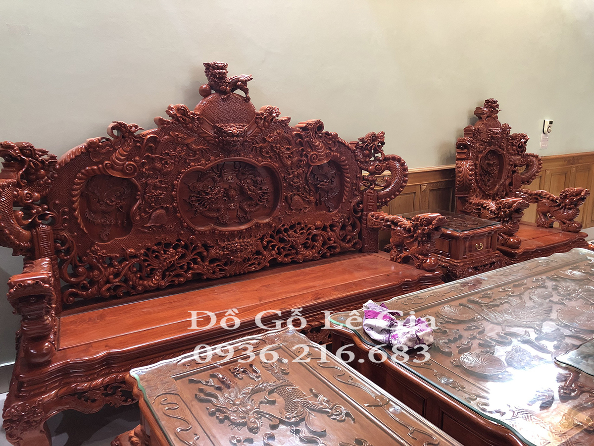 Bộ Rồng Đỉnh vip 12 món gỗ Hương đá ( A Hà - Vĩnh Phúc) 15