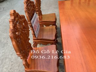Bộ bàn ăn Nguyên Khối gỗ Gõ đỏ ghế Louis Hoàng Gia Bộ bàn ăn Nguyên Khối gỗ Gõ đỏ ghế Louis Hoàng Gia 6