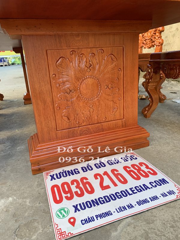 Bộ bàn ăn Nguyên Khối gỗ Gõ đỏ ghế Louis Hoàng Gia Bộ bàn ăn Nguyên Khối gỗ Gõ đỏ ghế Louis Hoàng Gia 14