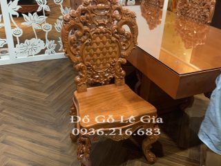 Bộ bàn ăn nguyên khối gỗ Gõ đỏ ( A Thịnh - Hà Nội) 8