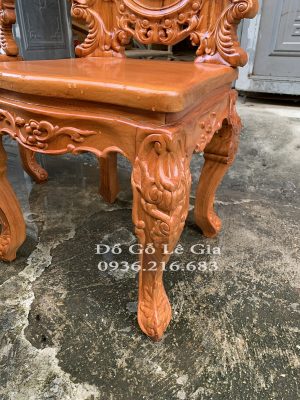 Bộ Bàn Ăn Nguyên Khối Gỗ Gõ đỏ 18