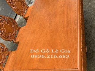 Bộ Bàn Ăn Nguyên Khối Gỗ Gõ đỏ 6