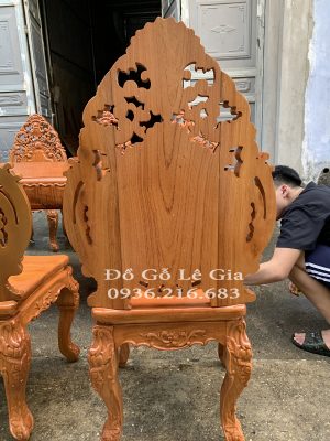 Bộ Bàn Ăn Nguyên Khối Gỗ Gõ đỏ 15