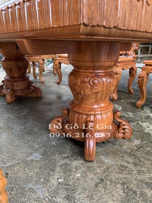 Bộ Bàn Ăn Nguyên Khối Gỗ Gõ đỏ 17