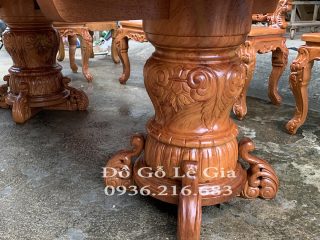 Bộ Bàn Ăn Nguyên Khối Gỗ Gõ đỏ 7