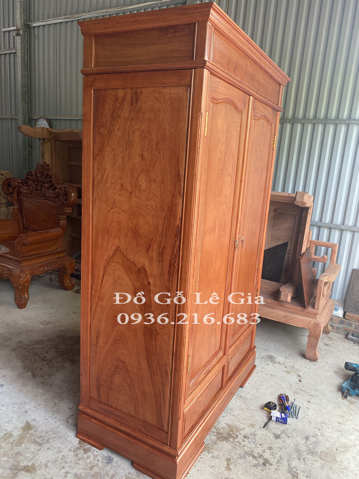 Tủ áo 2 cánh gỗ hương đá hàng tuyển chọn ( chị Hương Hà Nội ) 10