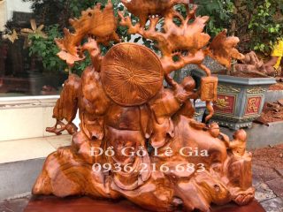 Tượng Di Lặc Kéo Bao Tiền Vác Đào Tượng Di Lặc Kéo Bao Tiền Vác Đào 4