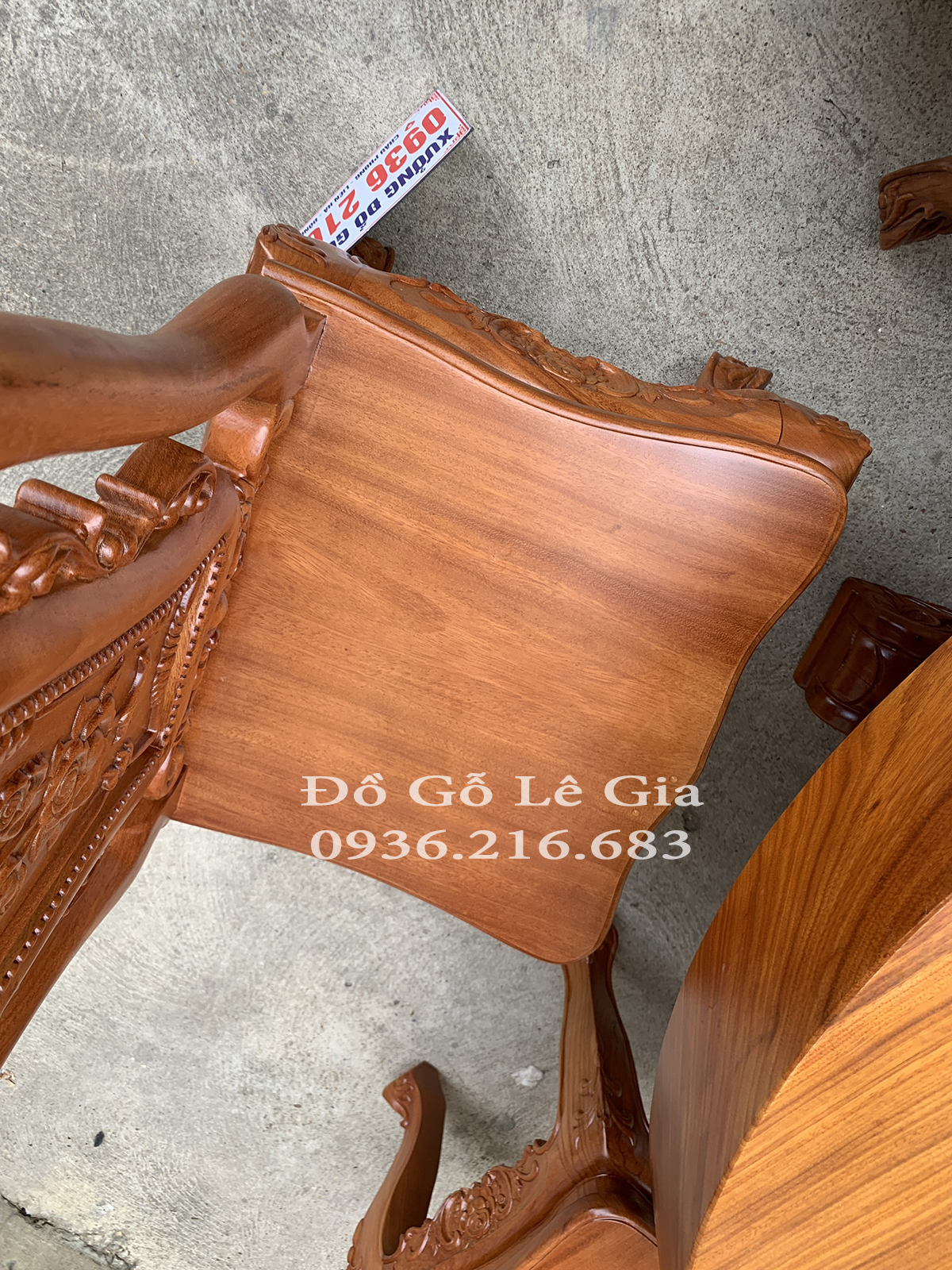 Bộ Bàn Ăn 6 Ghế Louis Hoa Hồng 12