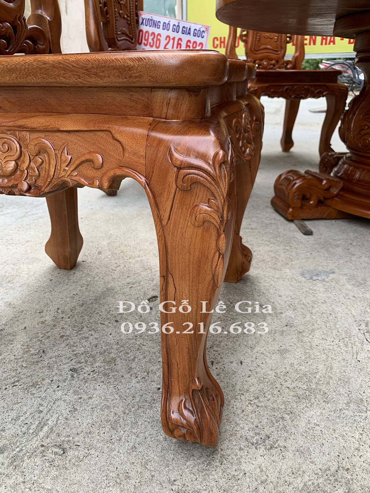 Bộ Bàn Ăn 6 Ghế Louis Hoa Hồng 14