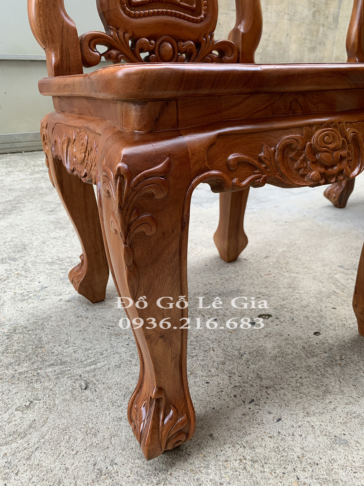 Bộ Bàn Ăn 6 Ghế Louis Hoa Hồng 13