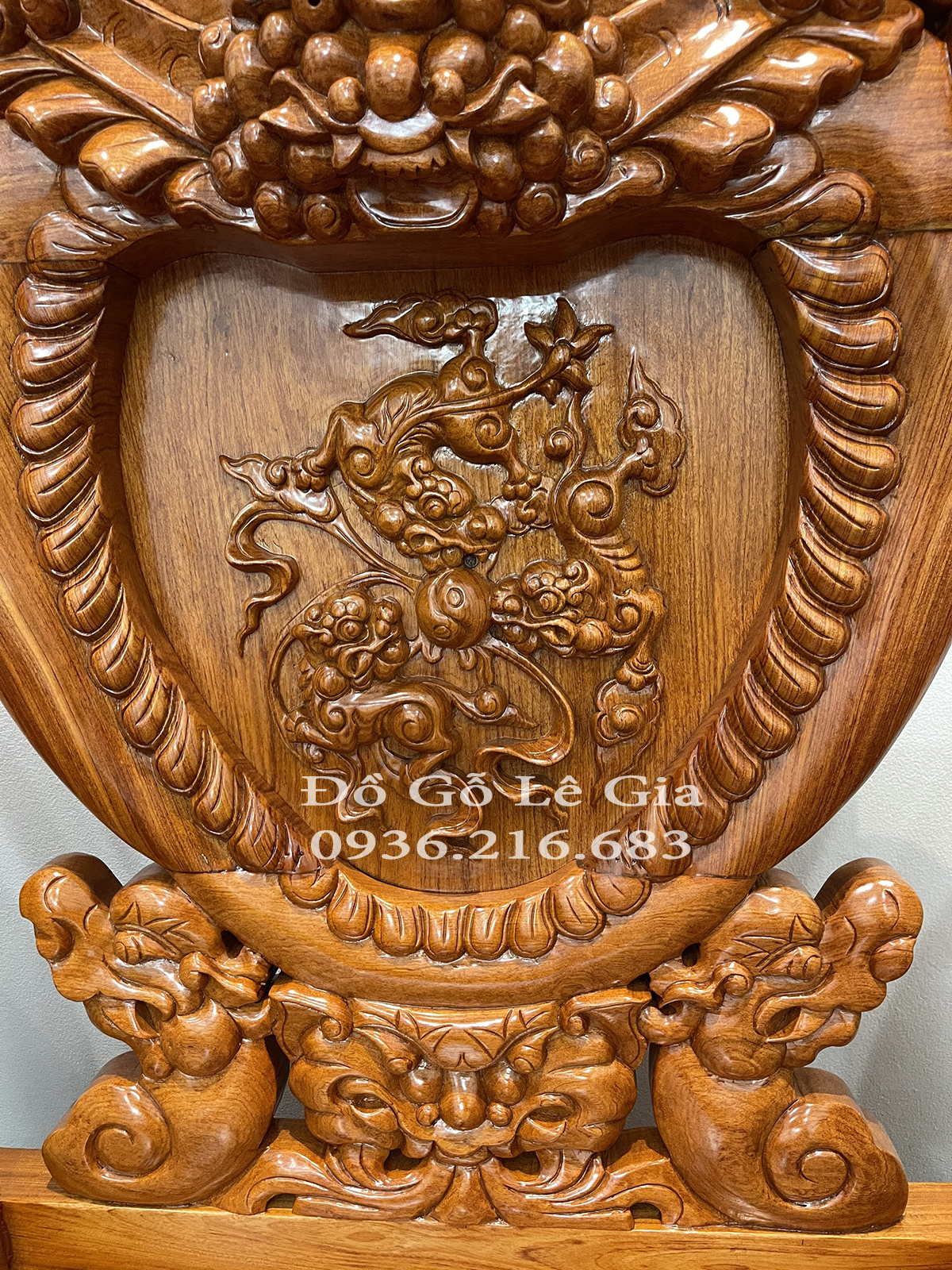 Bộ Nghê Phượng tay cột 14cm gỗ Hương Đá ( A Minh - Phú Thọ) 20